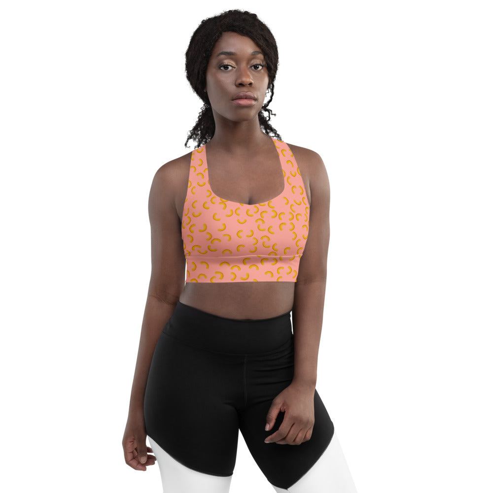 Cheezy doodels - Longline sports bra pink