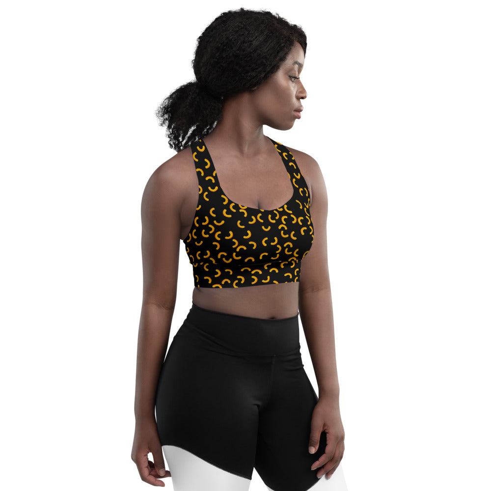 Cheezy doodels - Longline sports bra black