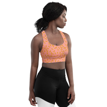 Cheezy doodels - Longline sports bra pink