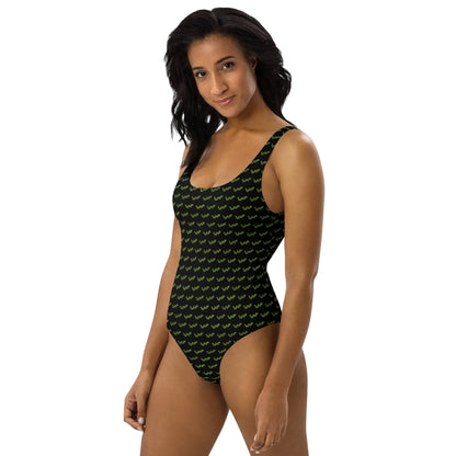 Green Snake - One-Piece Swimsuit - Black