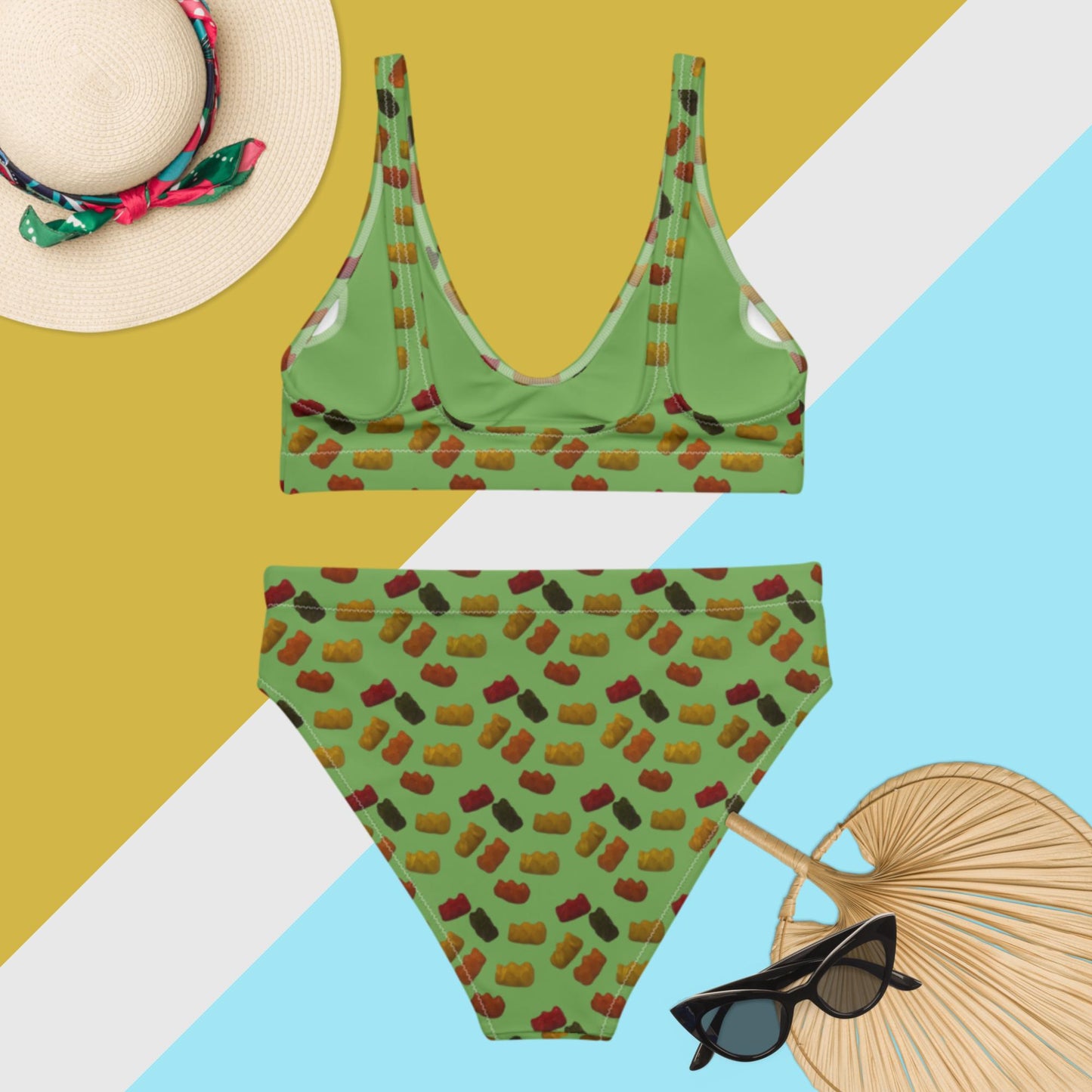 Gummy Bears - Recycled high-waisted bikini - Green
