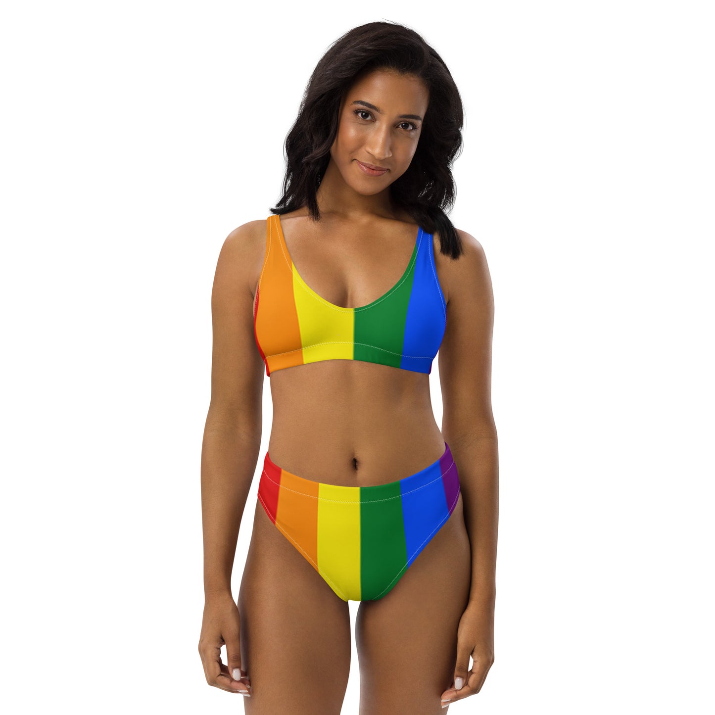 Pride - Recycled high-waisted bikini - Rainbow