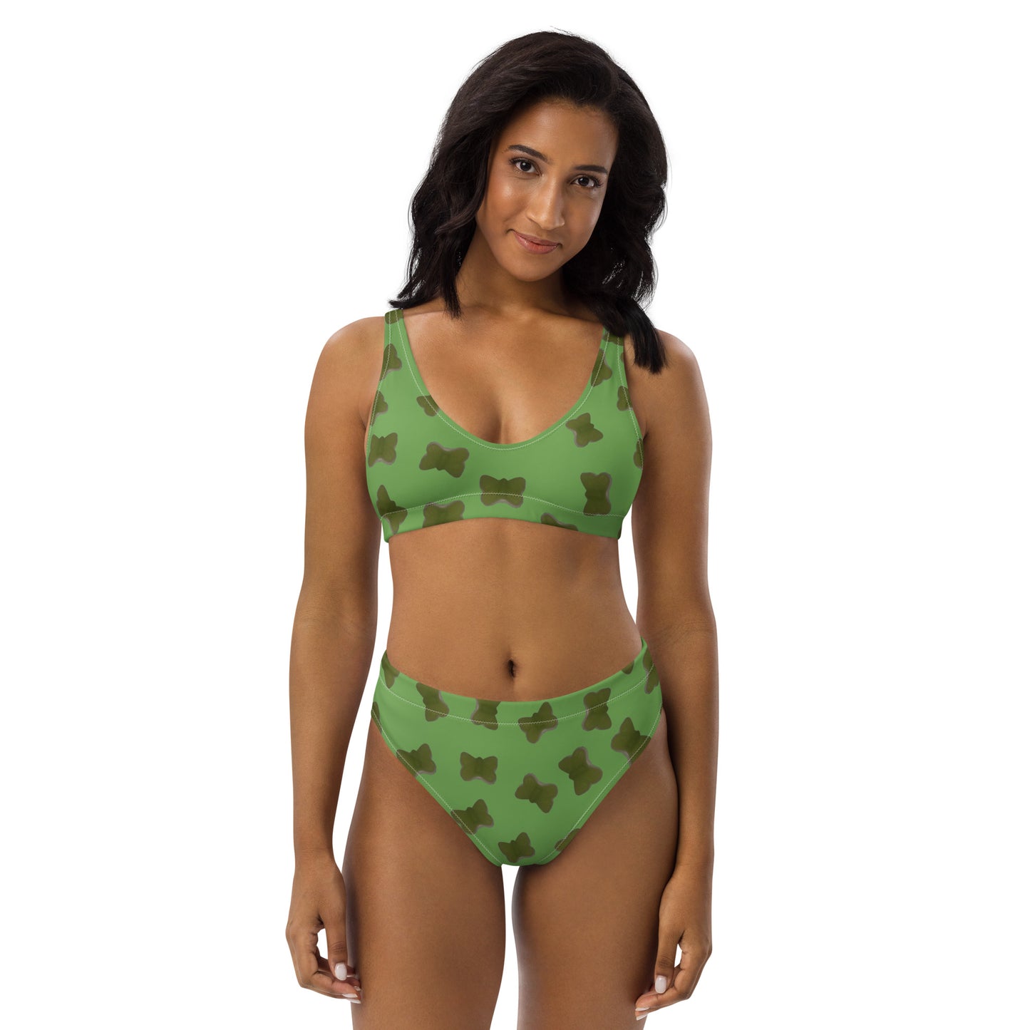 Jelly butterfly - Recycled high-waisted bikini - Green