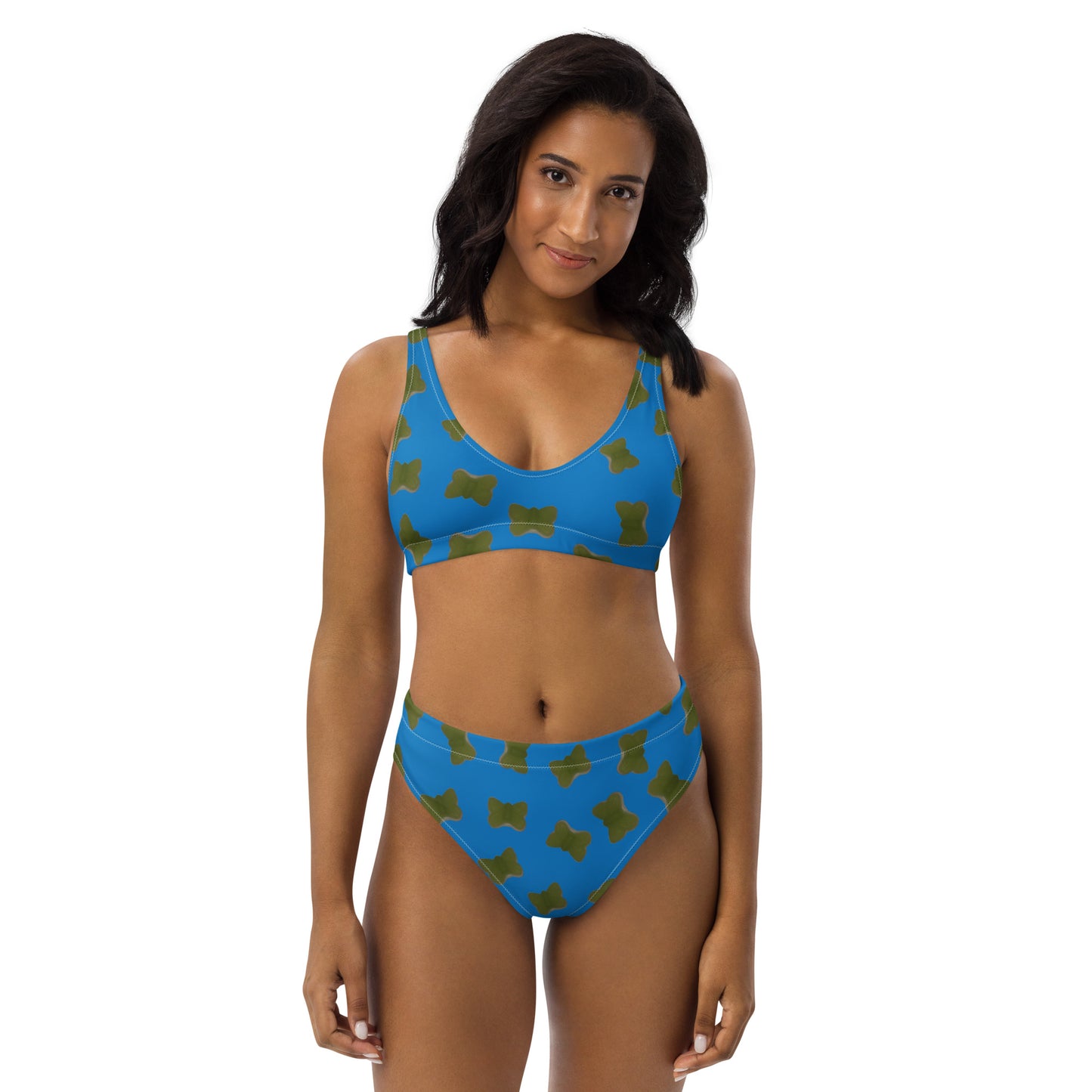 Jelly butterfly - Recycled high-waisted bikini - Blue