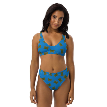 Jelly butterfly - Recycled high-waisted bikini - Blue