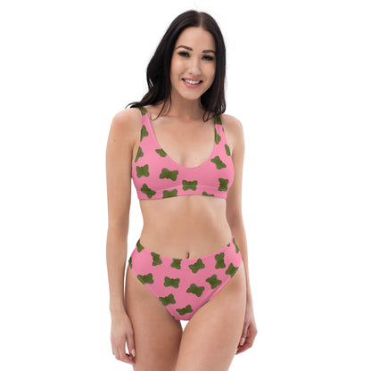 Jelly butterfly - Recycled high-waisted bikini - Pink