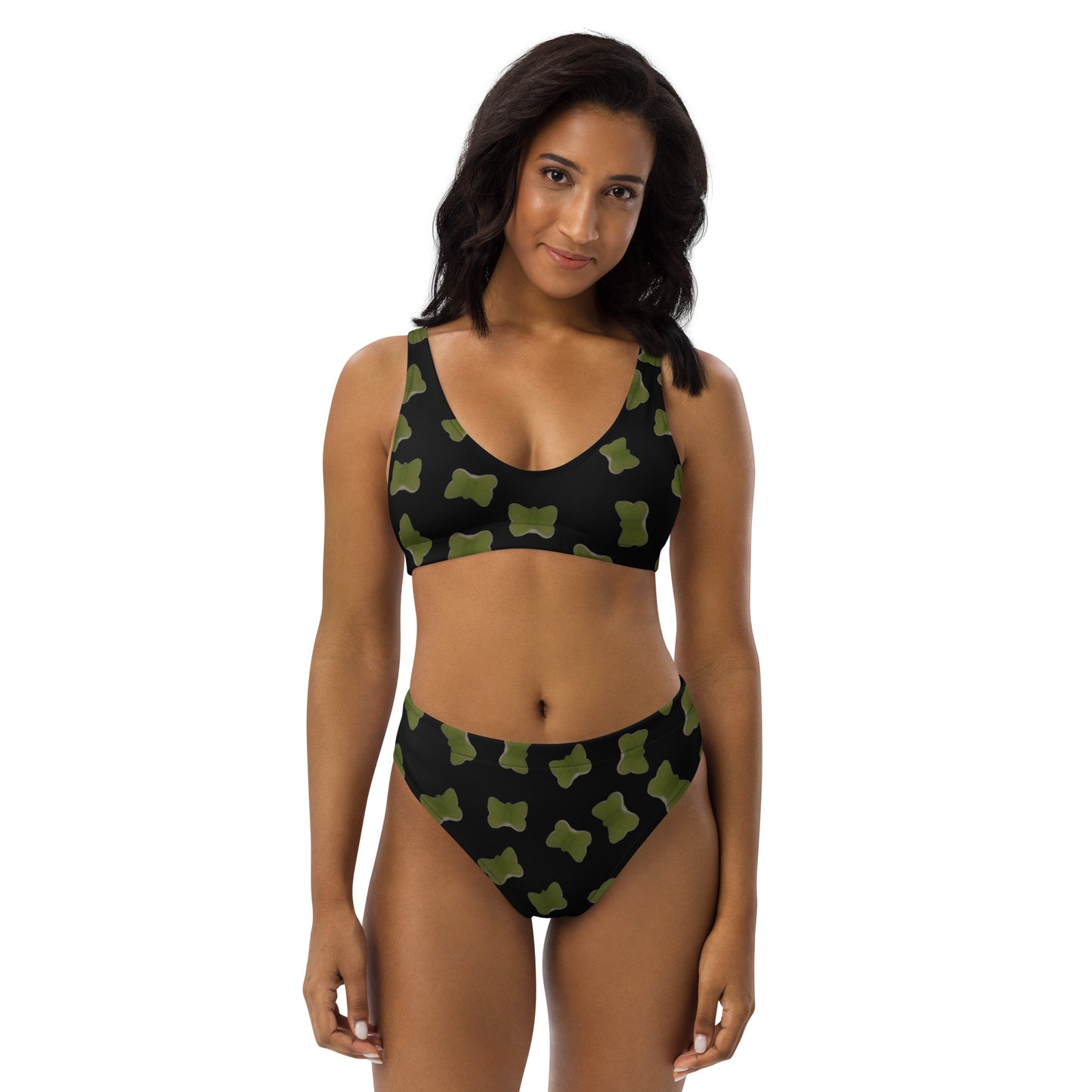 Jelly butterfly - Recycled high-waisted bikini - Black
