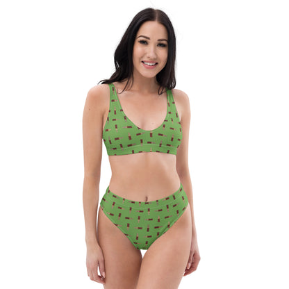 Cola - Recycled high-waisted bikini - Green