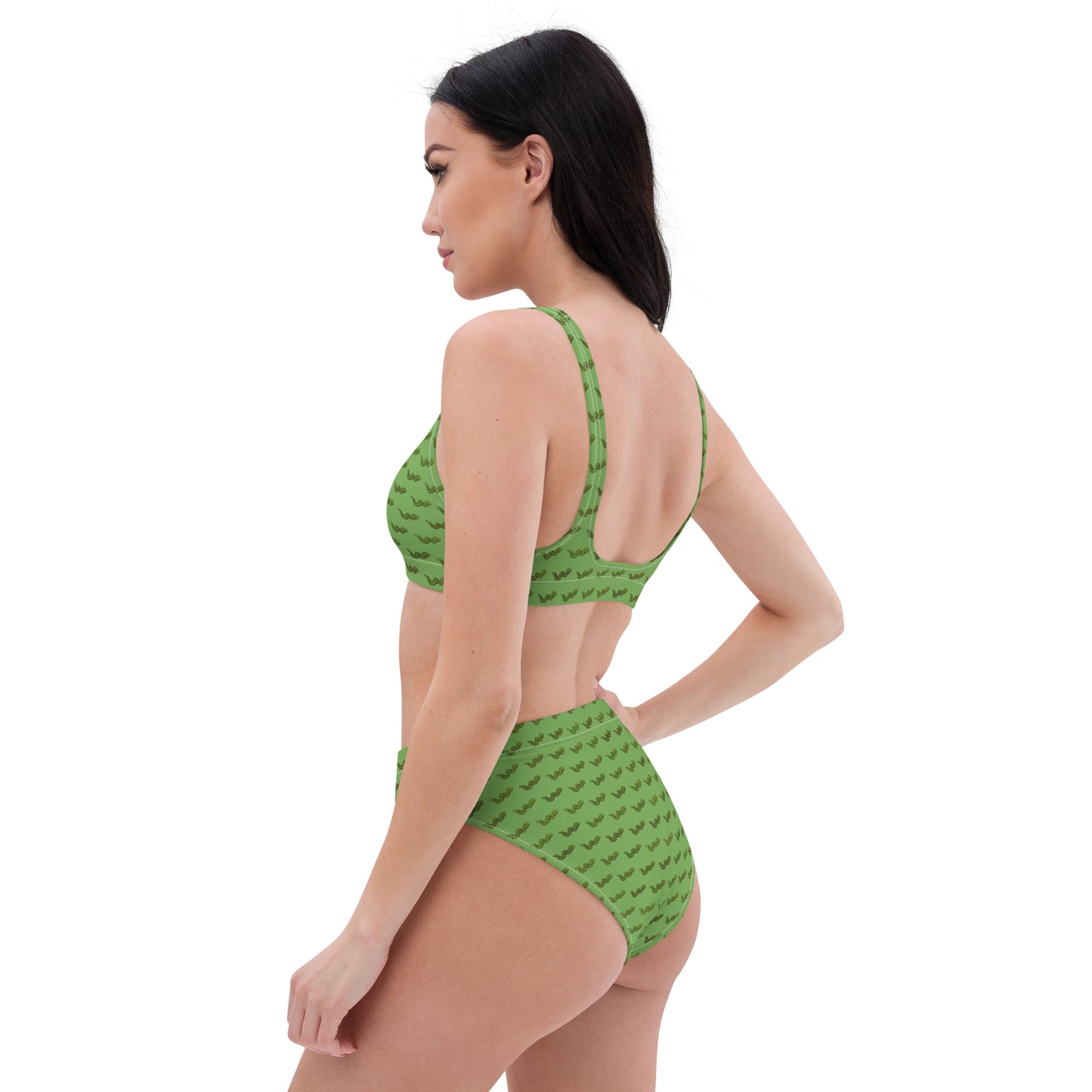 Green Snake - Recycled high-waisted bikini - Green