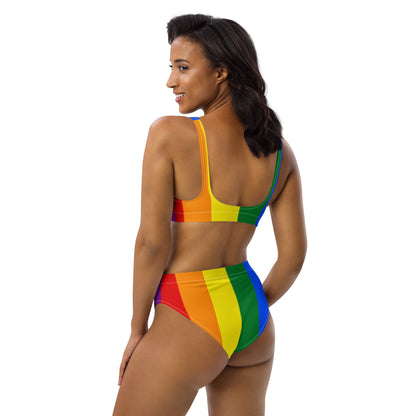 Pride - Recycled high-waisted bikini - Rainbow