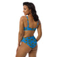 Jelly butterfly - Recycled high-waisted bikini - Blue