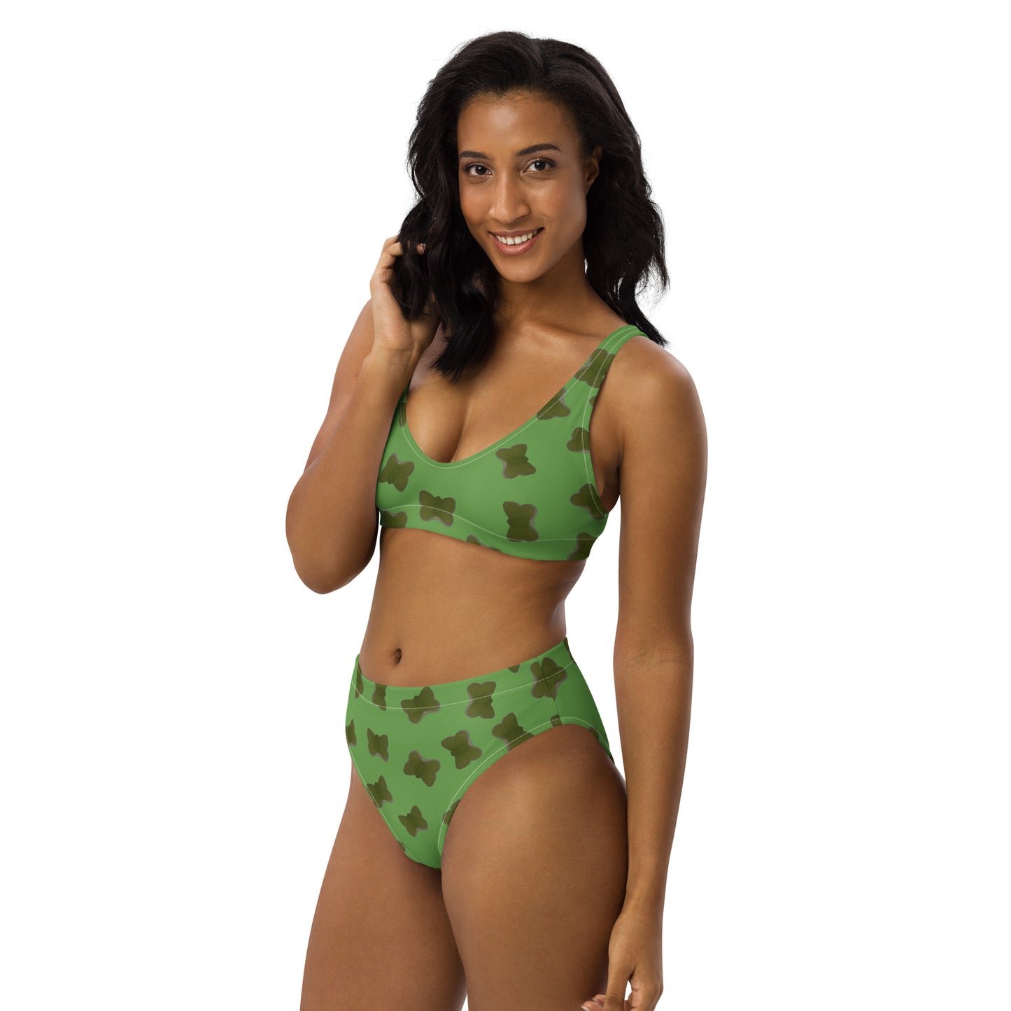 Jelly butterfly - Recycled high-waisted bikini - Green