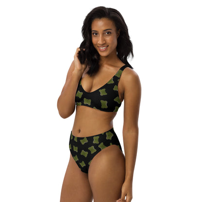 Jelly butterfly - Recycled high-waisted bikini - Black