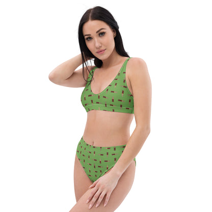 Cola - Recycled high-waisted bikini - Green