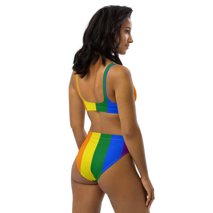 Pride - Recycled high-waisted bikini - Rainbow