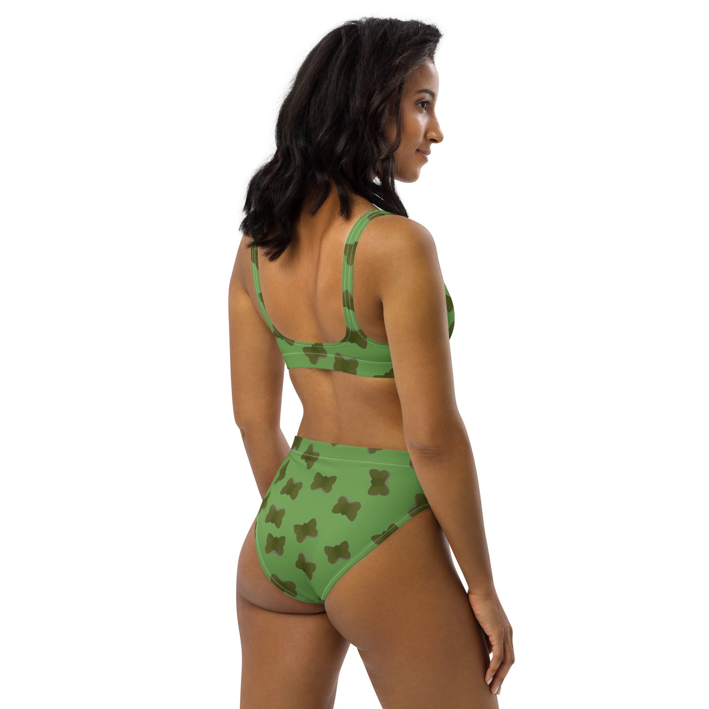 Jelly butterfly - Recycled high-waisted bikini - Green