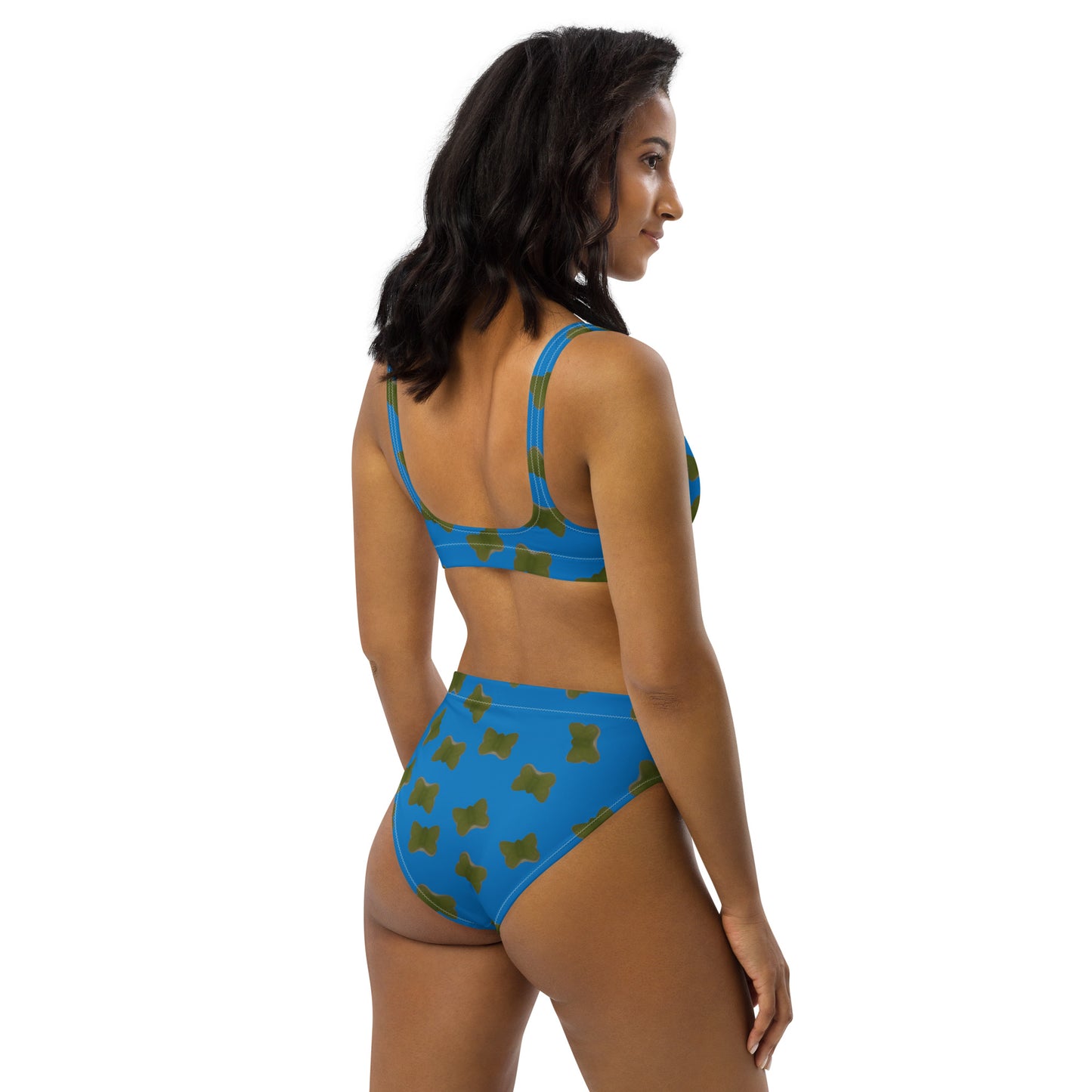 Jelly butterfly - Recycled high-waisted bikini - Blue