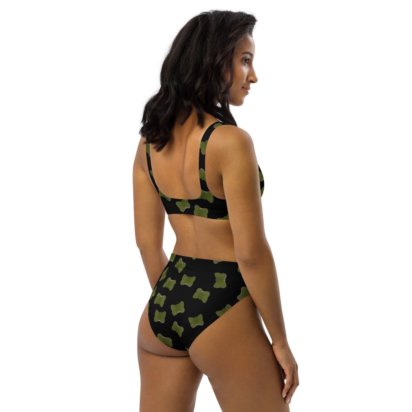 Jelly butterfly - Recycled high-waisted bikini - Black