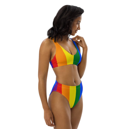 Pride - Recycled high-waisted bikini - Rainbow