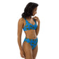 Jelly butterfly - Recycled high-waisted bikini - Blue