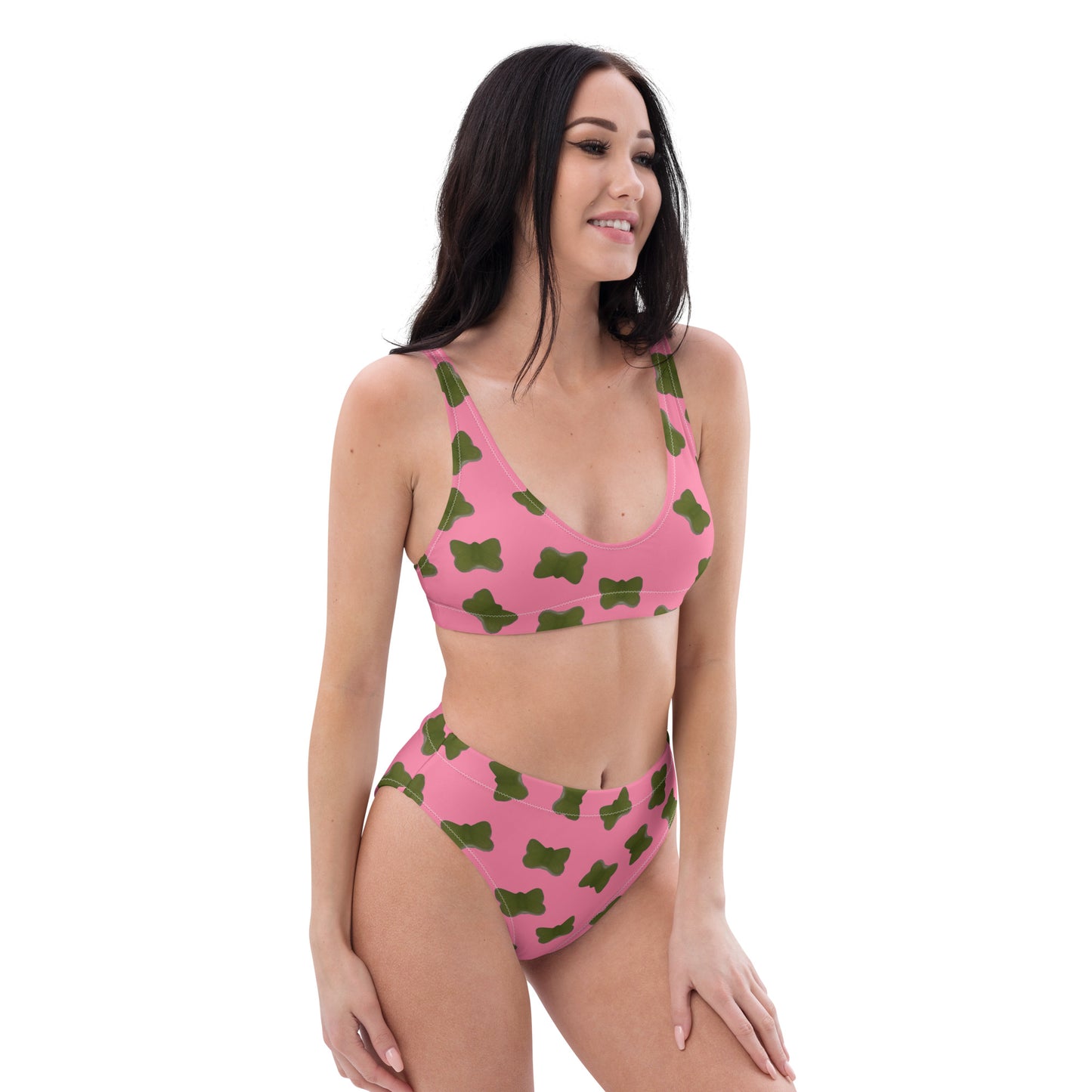 Jelly butterfly - Recycled high-waisted bikini - Pink