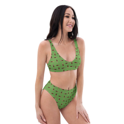 Cola - Recycled high-waisted bikini - Green