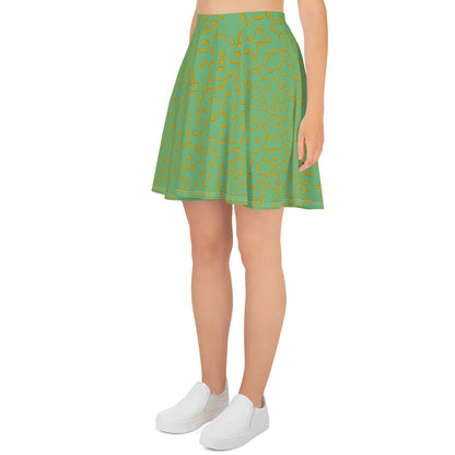 Cheezy doodels - Skater Skirt green