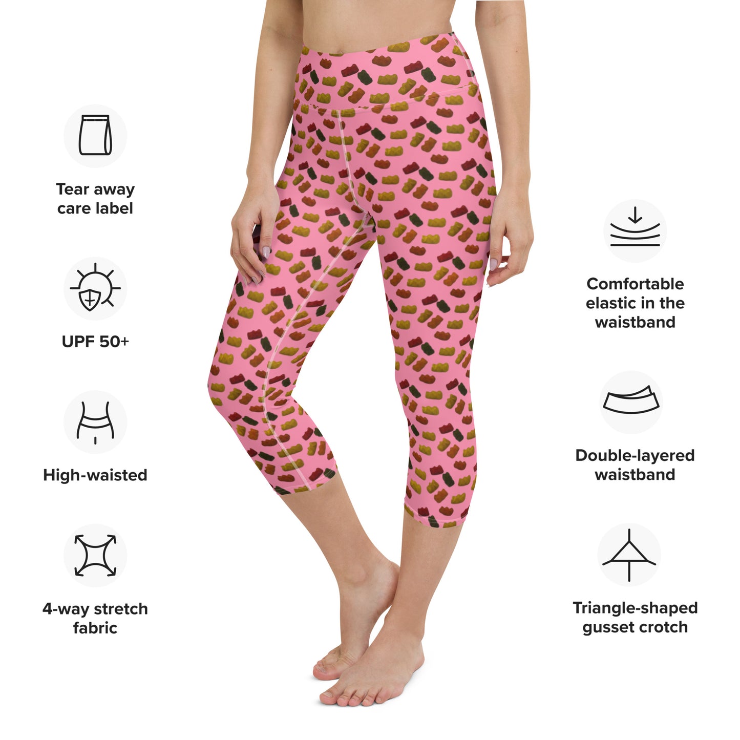 Gummy bears - Yoga Capri Leggings - Pink