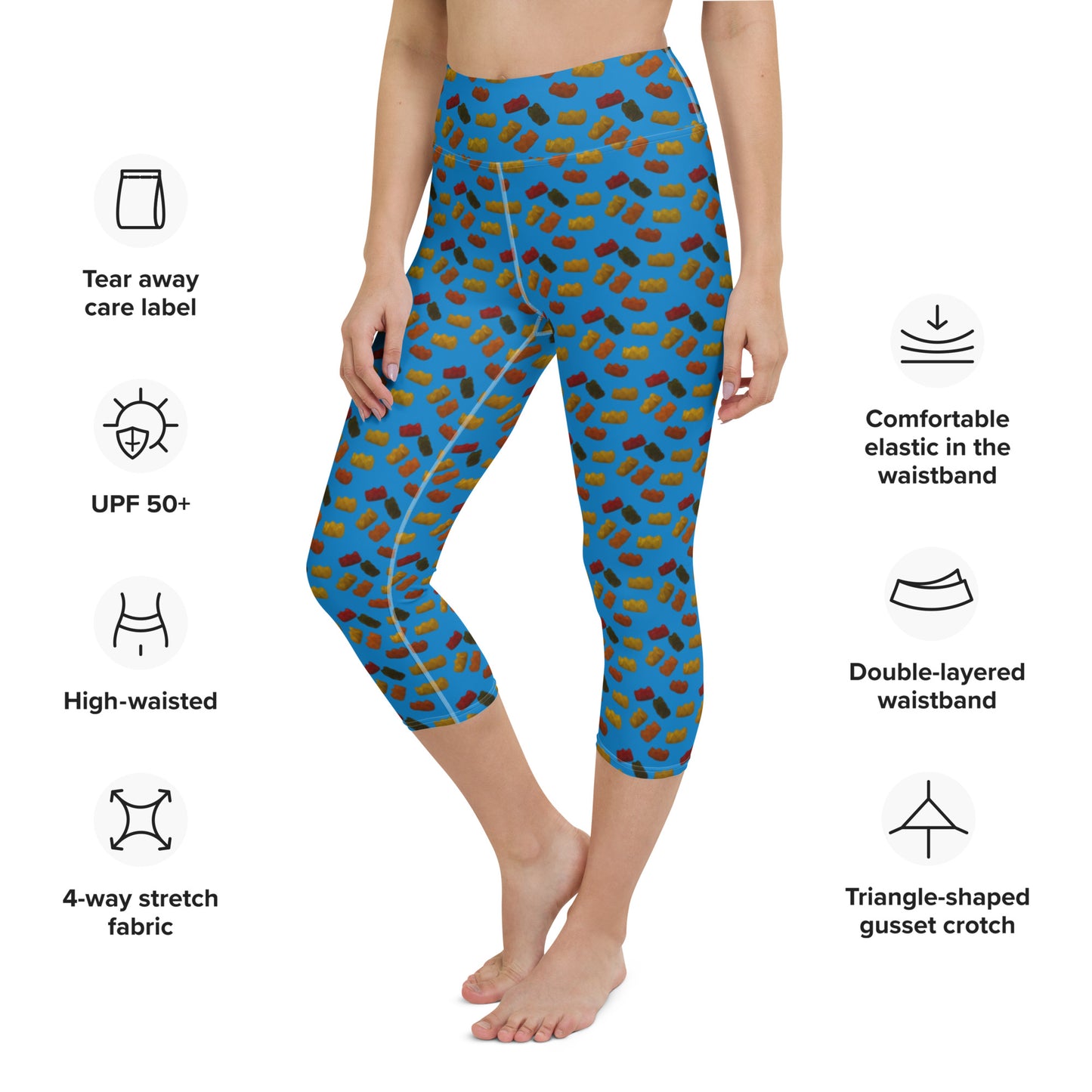 Gummy bears - Yoga Capri Leggings -Blue