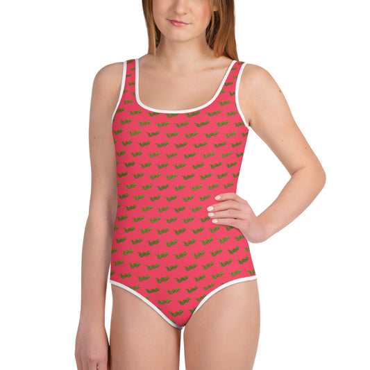 Green Snake - Youth Swimsuit - Red