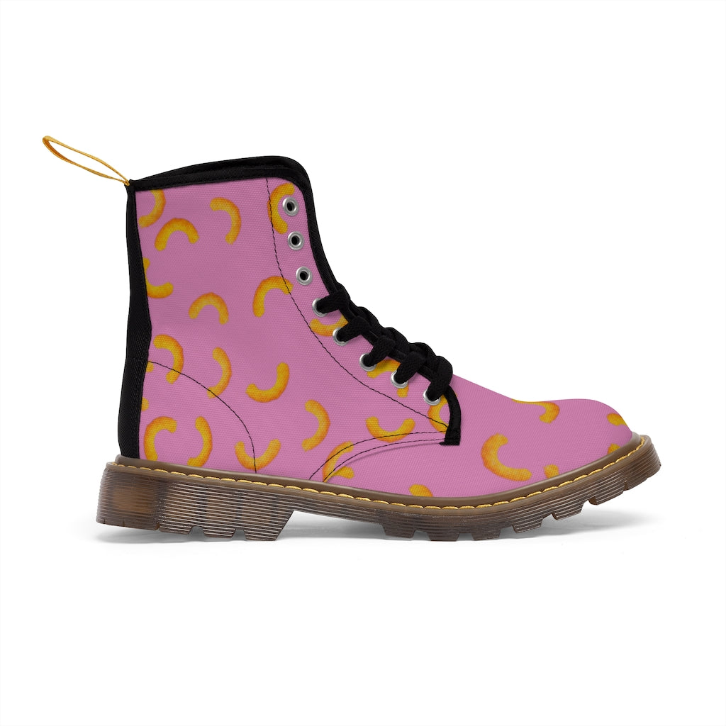 Cheezy Doodles - Womens Canvas Boots Pink