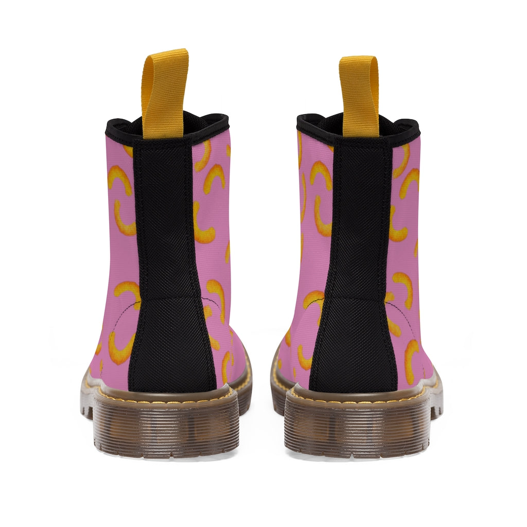Cheezy Doodles - Womens Canvas Boots Pink