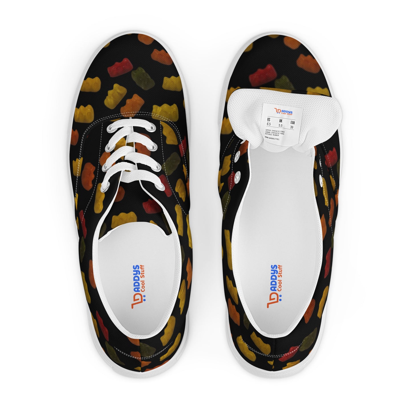 Gummy Bears - Men’s lace-up canvas shoes - Black