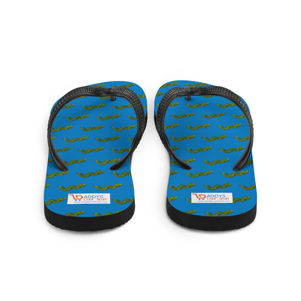 Green Snake - Flip-Flops - Blue