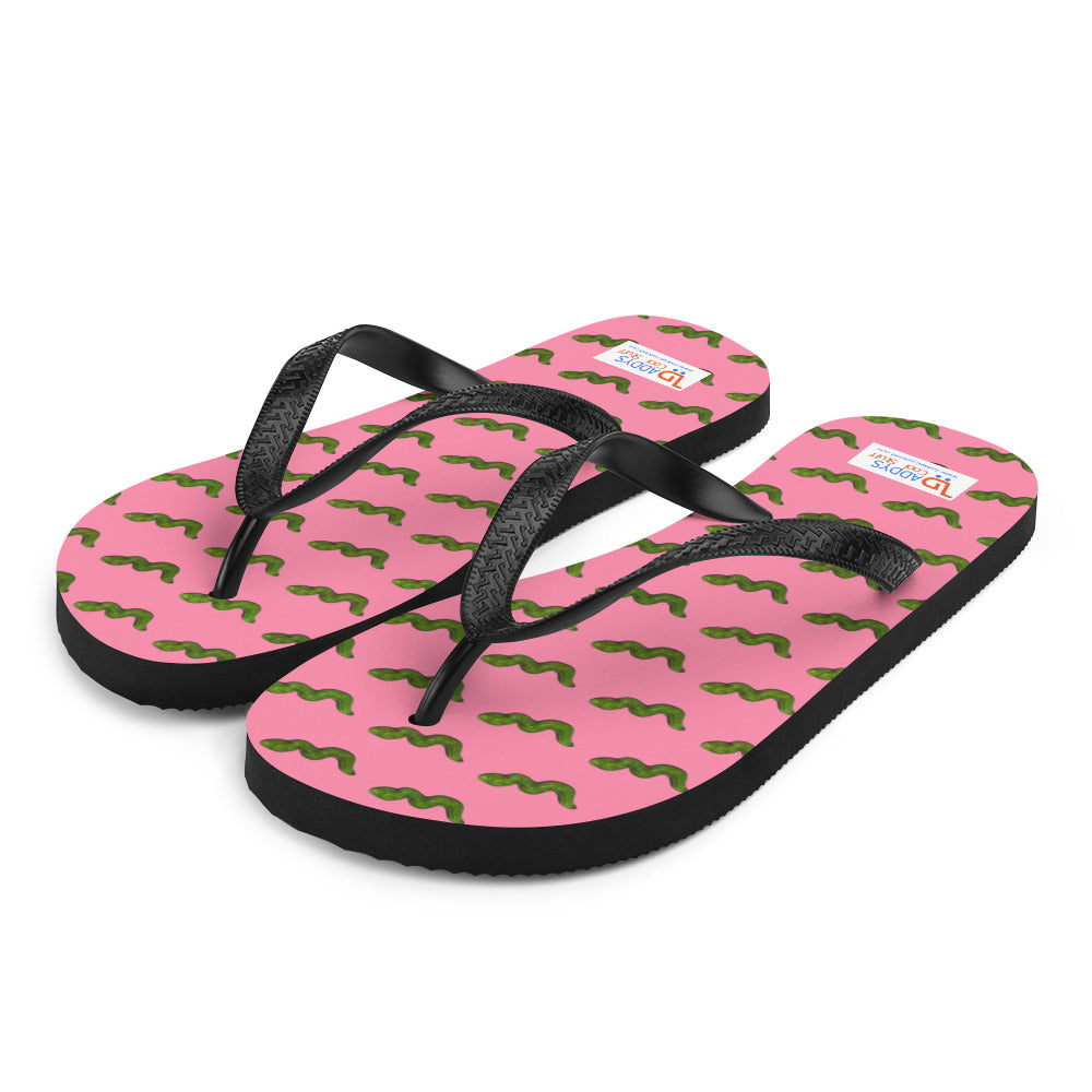 Green Snake - Flip-Flops - Pink