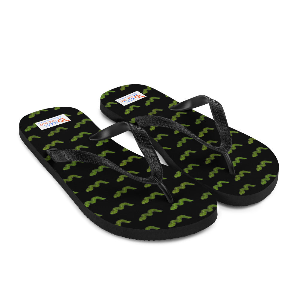 Green Snake - Flip-Flops - Black