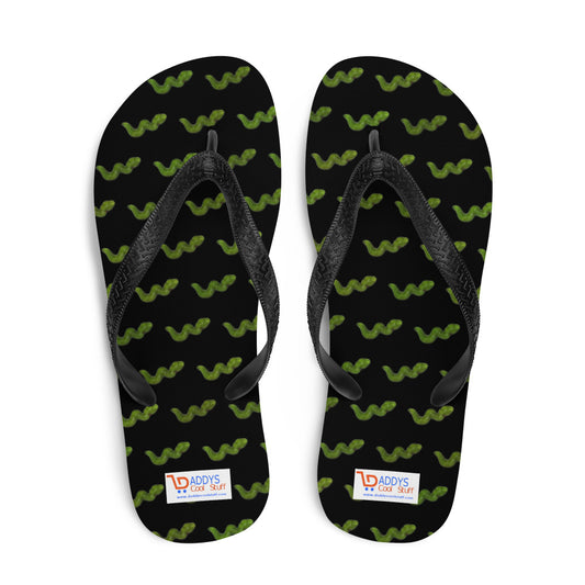 Green Snake - Flip-Flops - Black