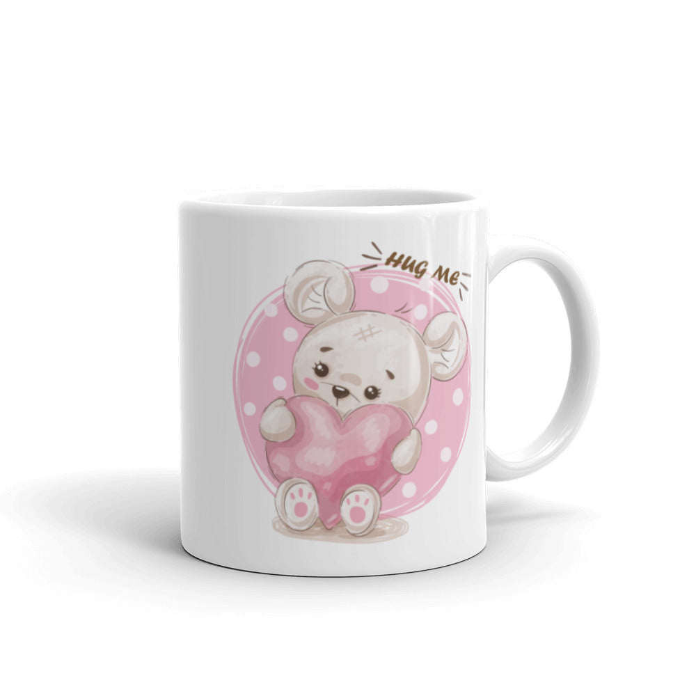 Daddyscoolstuff - Hug Me Teddybear - White glossy mug