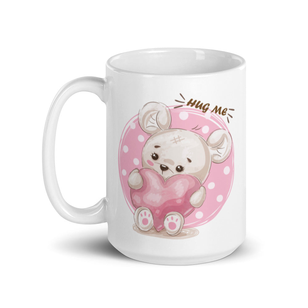 Daddyscoolstuff - Hug Me Teddybear - White glossy mug