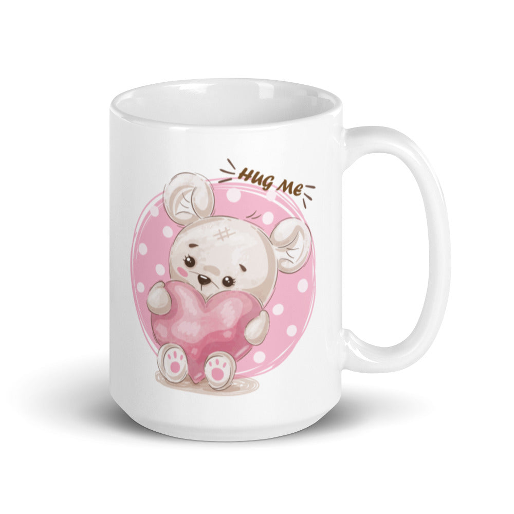 Daddyscoolstuff - Hug Me Teddybear - White glossy mug