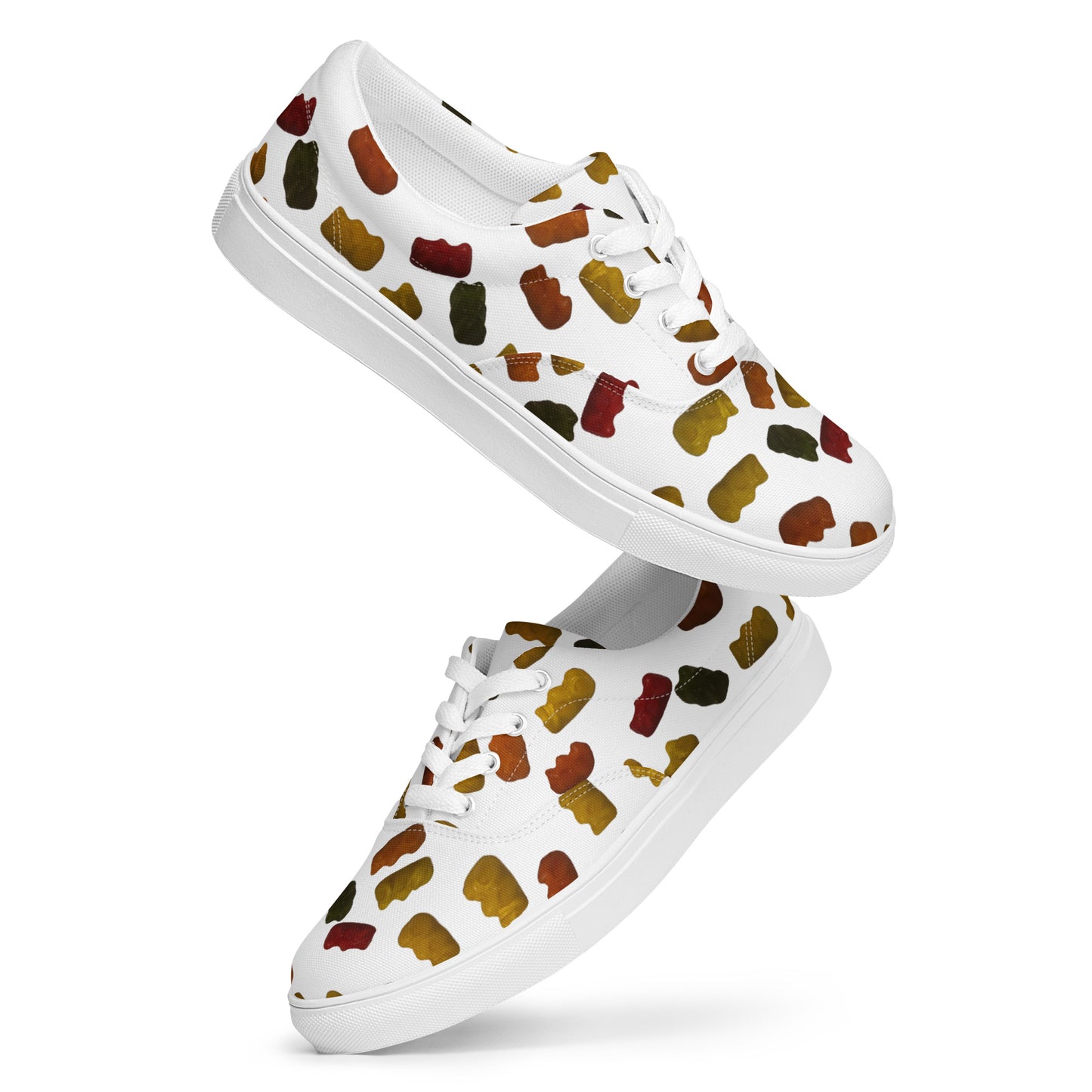 Gummy Bears - Women’s lace-up canvas shoes - White