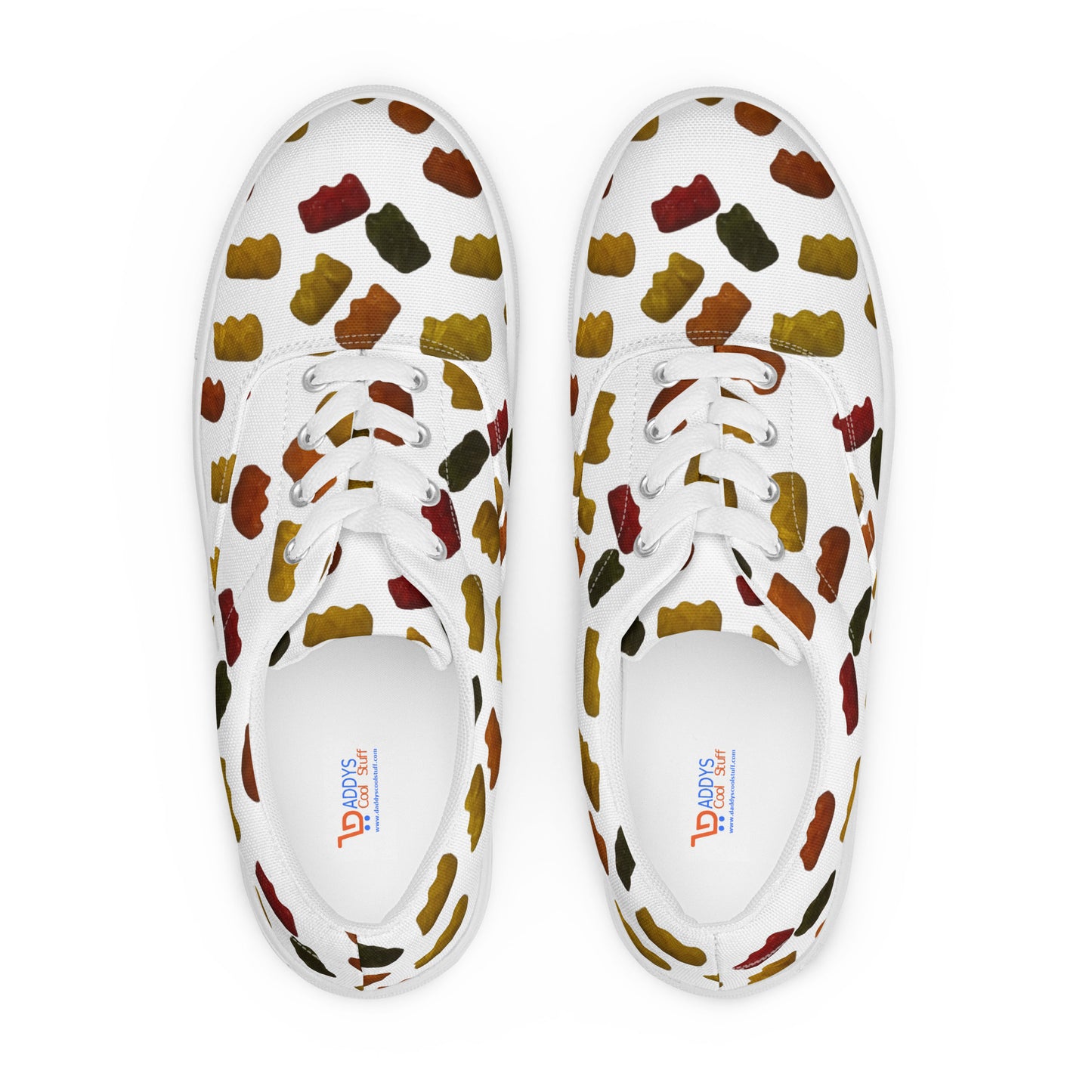 Gummy Bears - Women’s lace-up canvas shoes - White