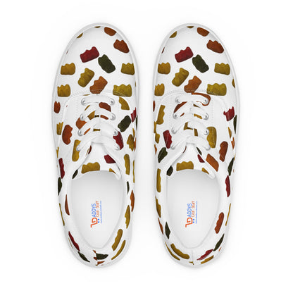 Gummy Bears - Women’s lace-up canvas shoes - White