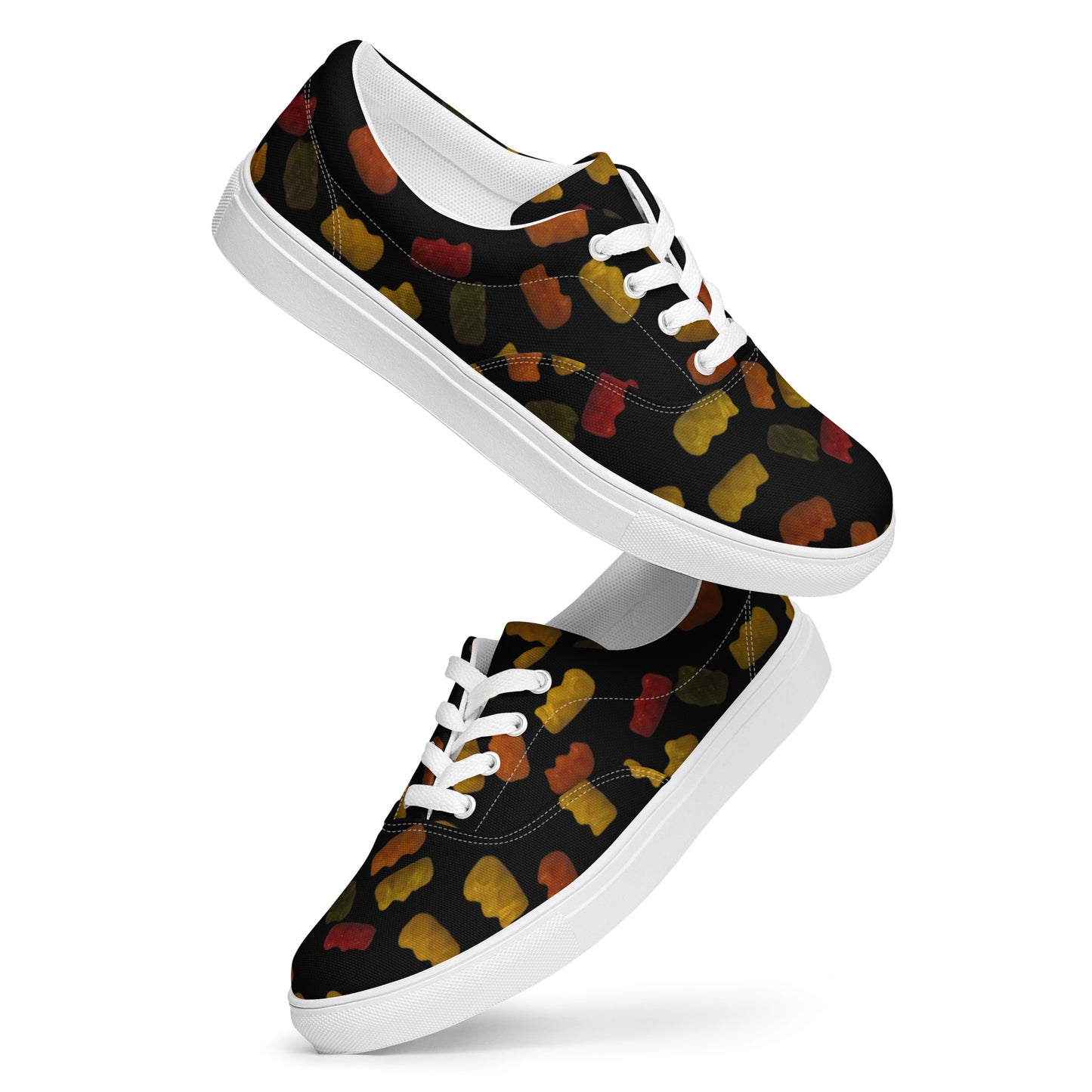Gummy Bears - Women’s lace-up canvas shoes - Black