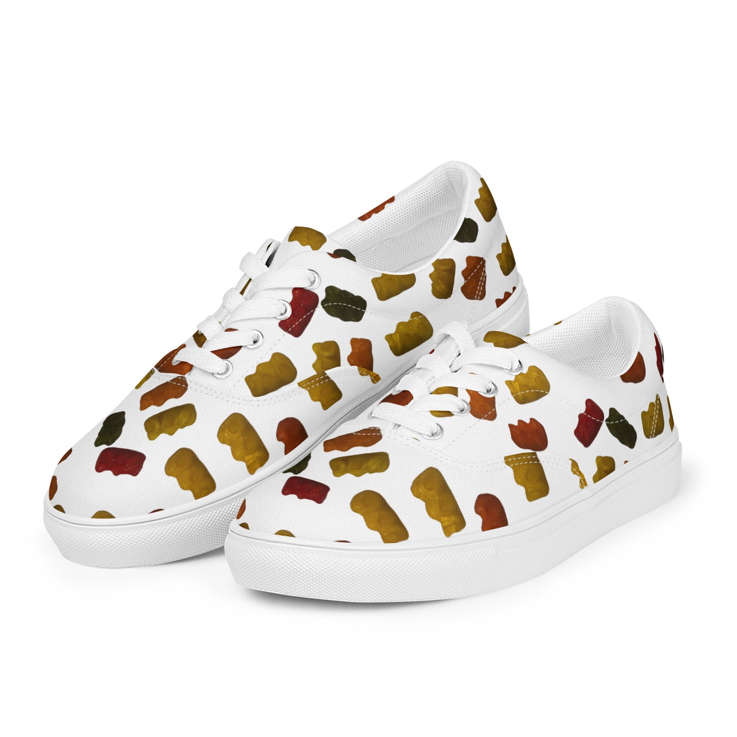 Gummy Bears - Women’s lace-up canvas shoes - White