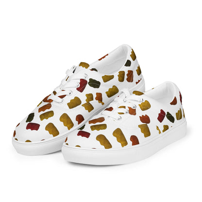 Gummy Bears - Women’s lace-up canvas shoes - White