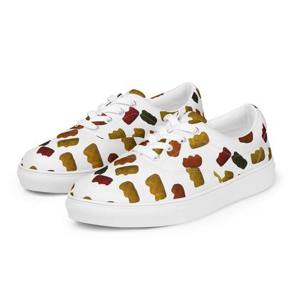 Gummy Bears - Women’s lace-up canvas shoes - White