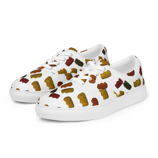 Gummy Bears - Women’s lace-up canvas shoes - White