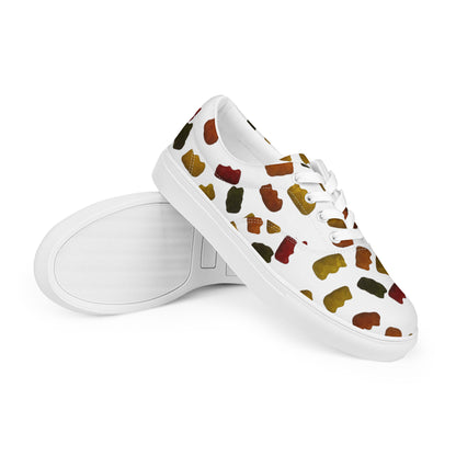 Gummy Bears - Women’s lace-up canvas shoes - White