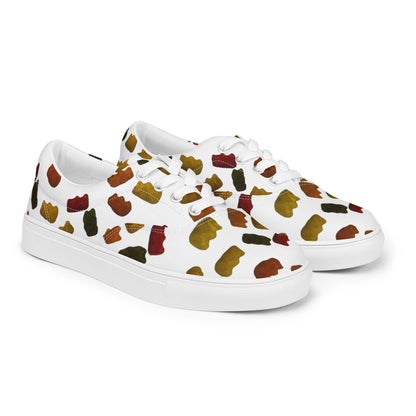 Gummy Bears - Women’s lace-up canvas shoes - White